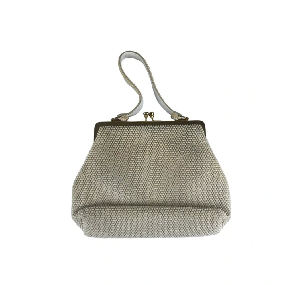 Womens White Glomesh Lightweight Inner Pocket Evening Bag Purse Size M - Picture 2 of 7